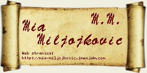 Mia Miljojković vizit kartica